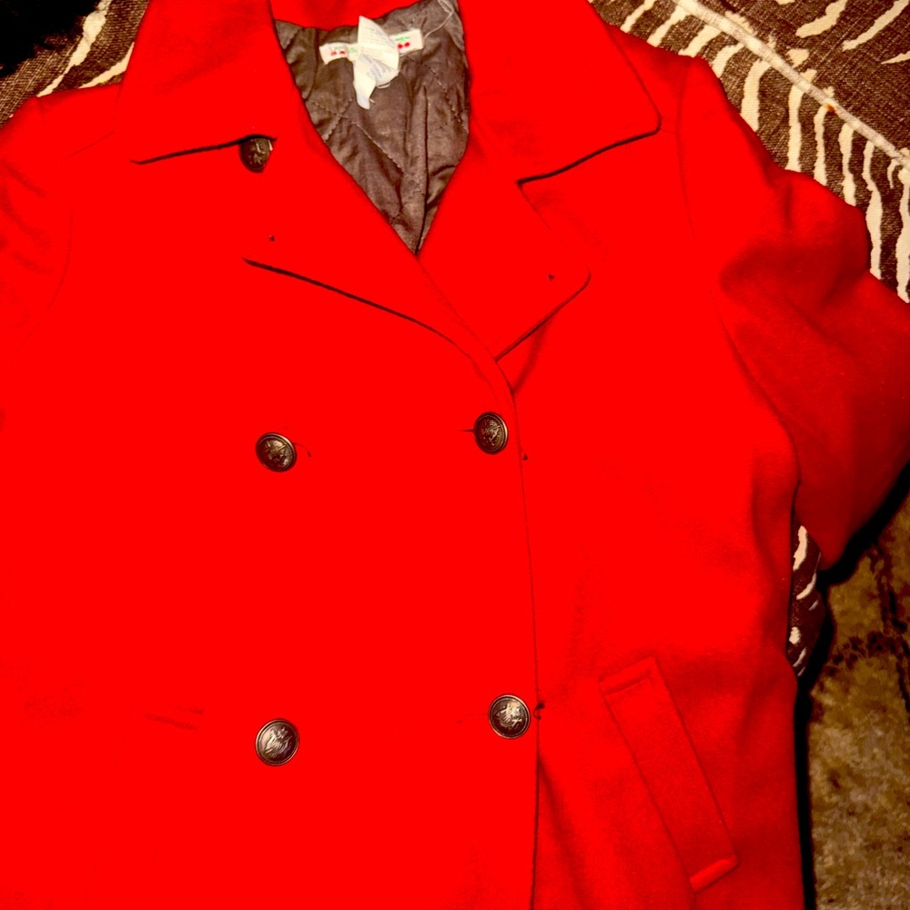 Bonpoint Red Wool Short Peacoat